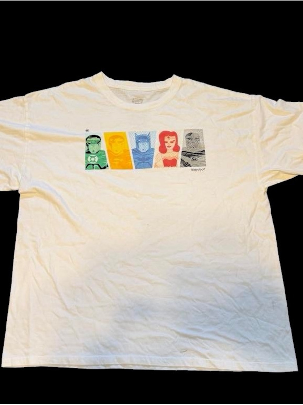 DC Comics x Kidrobot Justice League Pop Art Graphic Tee 2XL White